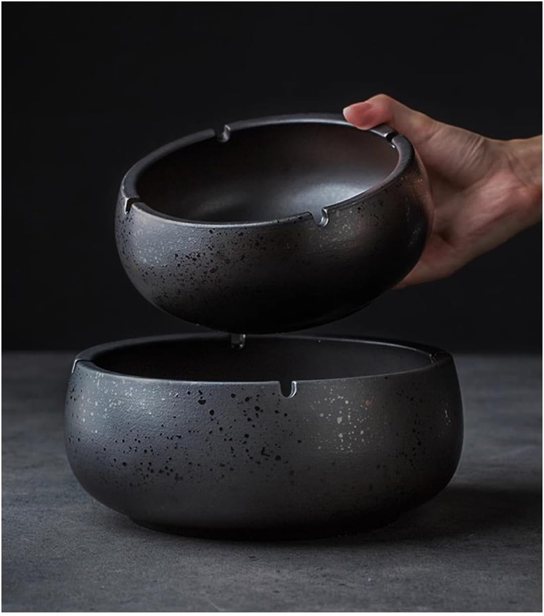 Ashtrays for Cigarettes Large Ashtray Retro Ceramic Tea Room Ashtray Home Living Room Office Personality Trend Chinese Ashtray Desktop Decorations Home Ashtrays(Small)