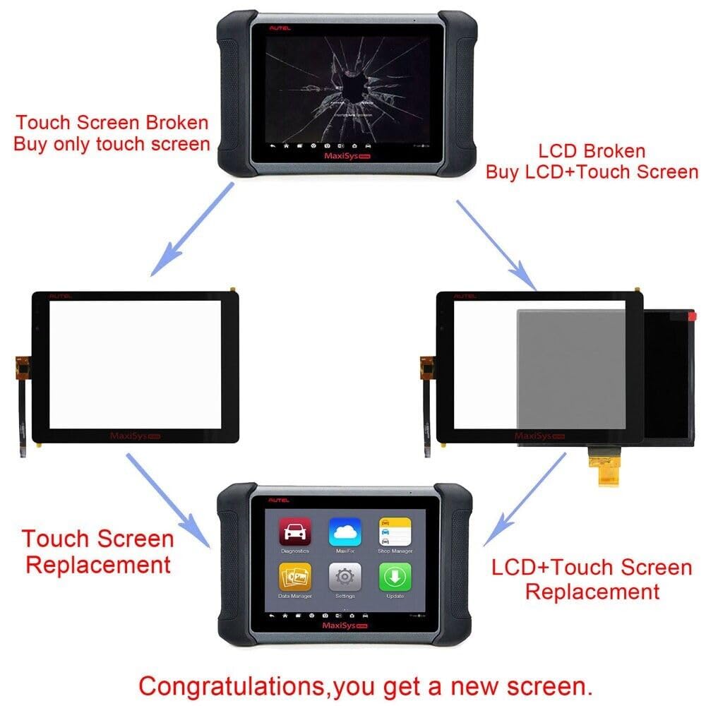 Touch Screen Digitizer Replacement For Autel MaxiSys MS909|Autel-MS909