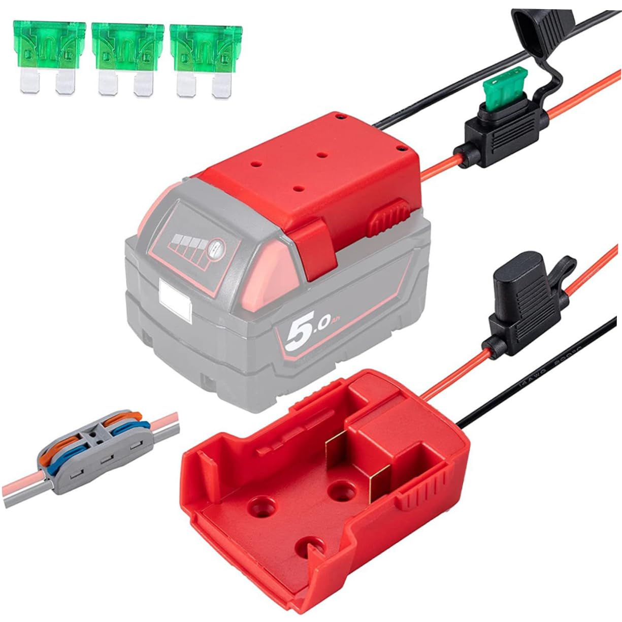 POPETPOP 3sets Adattatore Batteria Per Utensili Elettrici Connettore Power Dock Compatibile Facile Installazione e Resistente Per Prolungato