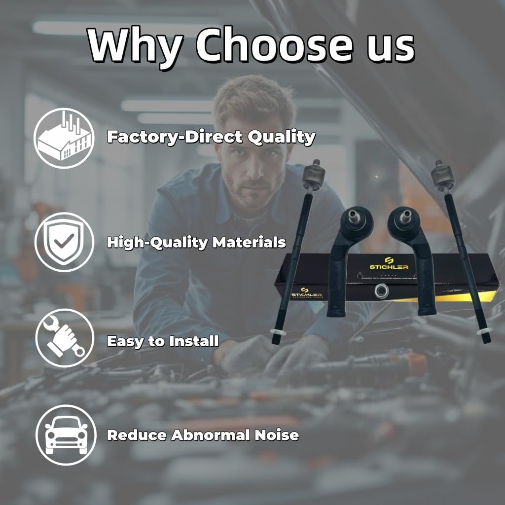 ES800954 ES800955 EV800898 Front Inner Outer Tie Rods Kit Fit for Ford 2013-2018 C-Max Escape 2014-2018 Transit Connect 2012-2018 Focus