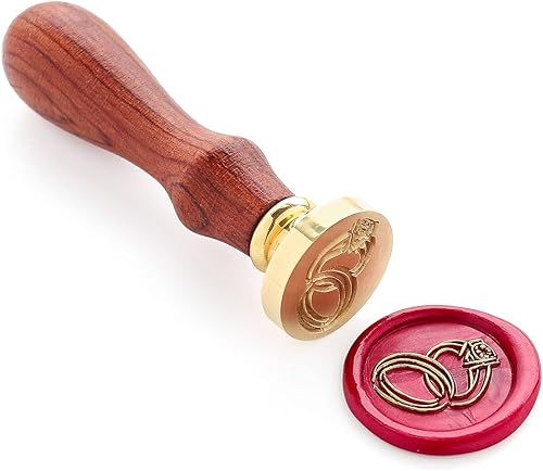 VOOSEYHOME 2 anillos de boda sello de cera con mango de palisandro, decoración en invitaciones, selladores de sobres, cartas, paquetes de regalo disponible en Yaxa Venezuela