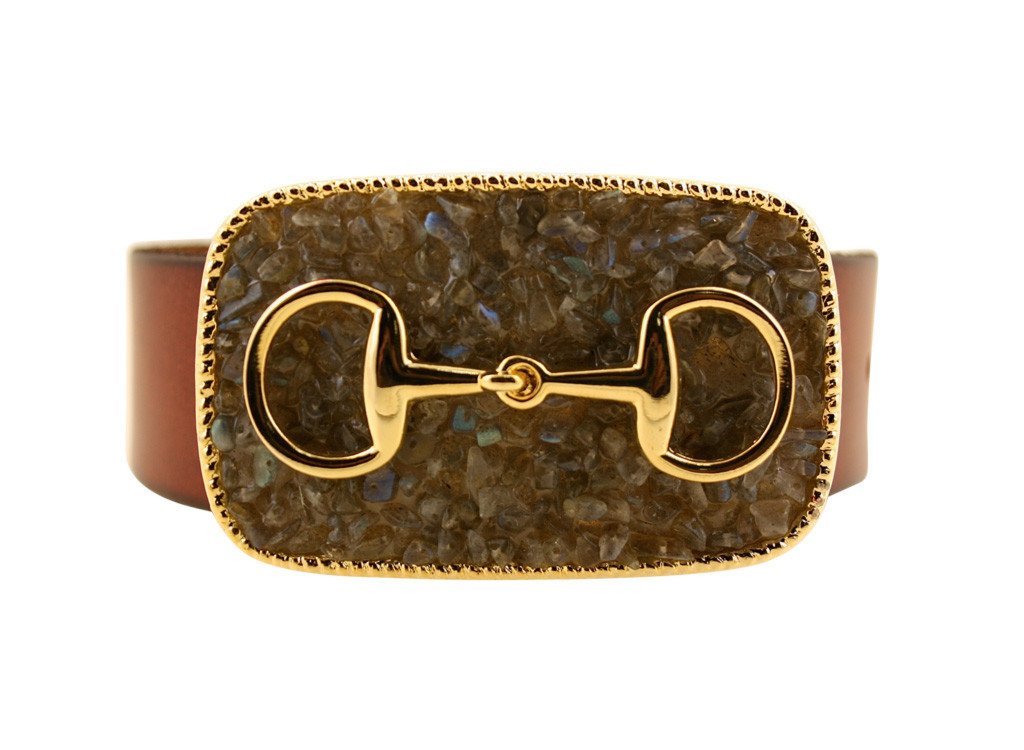 Womens Westport Bit Buckle And Leather Belt Grey Brown medium 32
