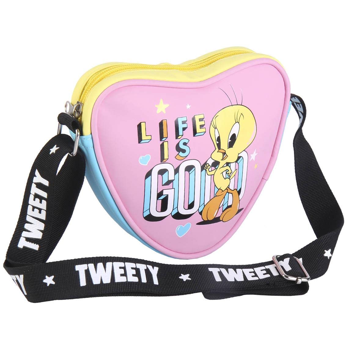 CERDÁ LIFE'S LITTLE MOMENTS Bolso Unisex de Piolin en Forma de Corazon de 1 Compartimento con Asa Ajustable de Nylon | Licencia Oficial Looney Tunes, Niñas, Multicolor, Talla única