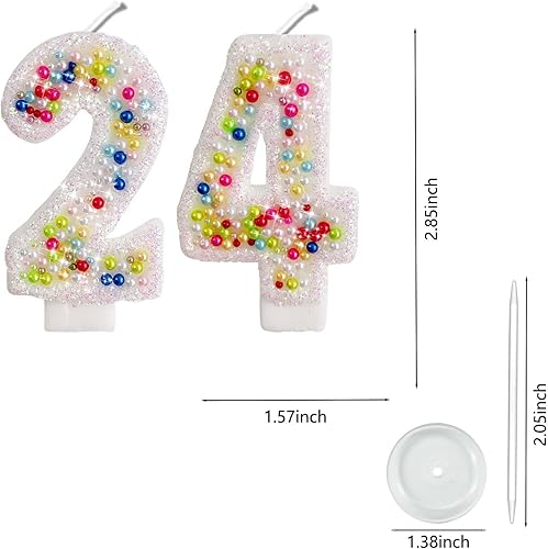 Miniatura 400 de Velas de números con purpurina de oro rosa de 2.8 pulgadas, muchos colores, regalos de cumpleaños de 22 años, velas de cumpleaños, velas de números
