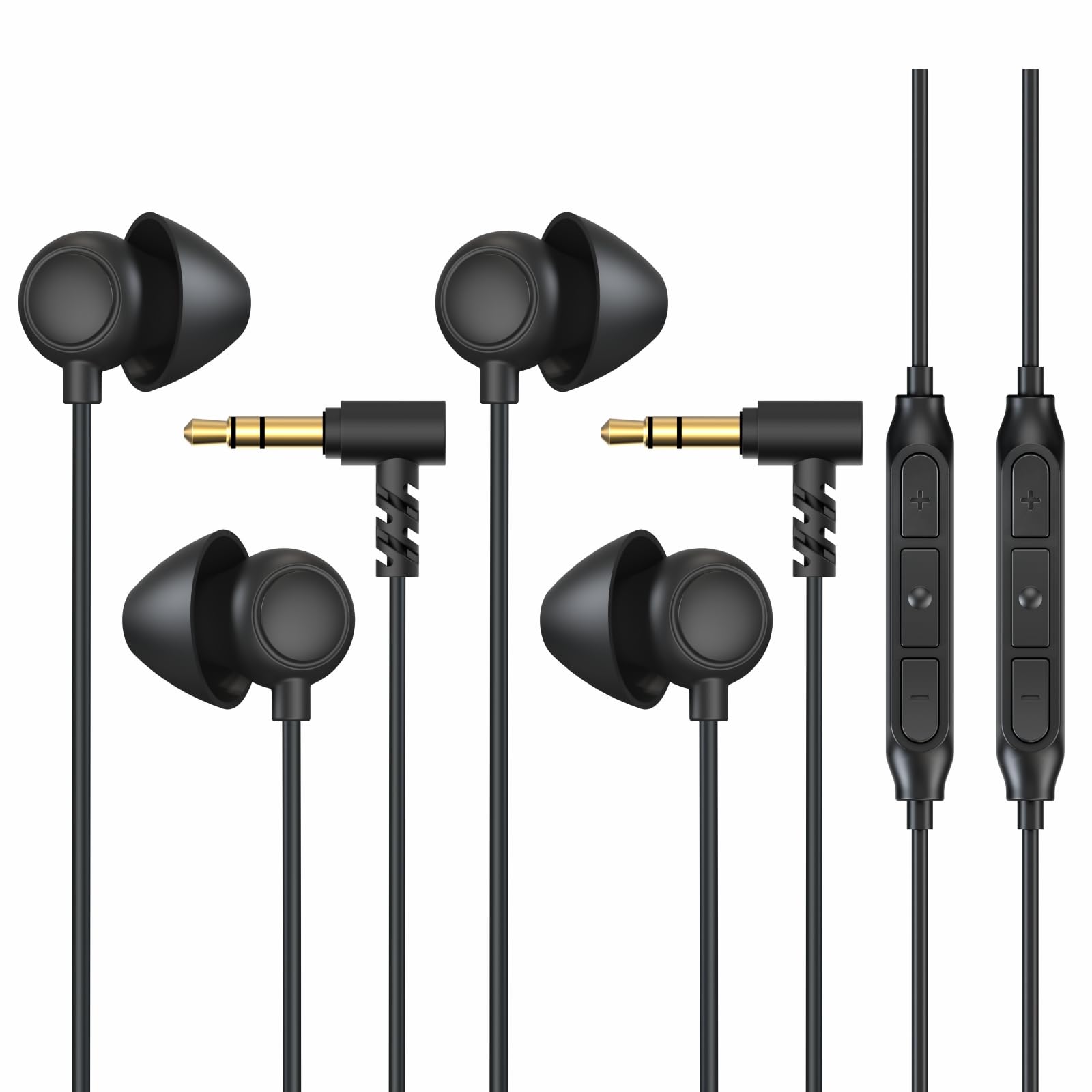 Hearprotek Sleep Earbuds, 2 Pairs Soft Comfortable in-Ear Earphones with Mic-Low Profile Noise Reduction Headphones for Sleeping on Side, Yoga, Travel