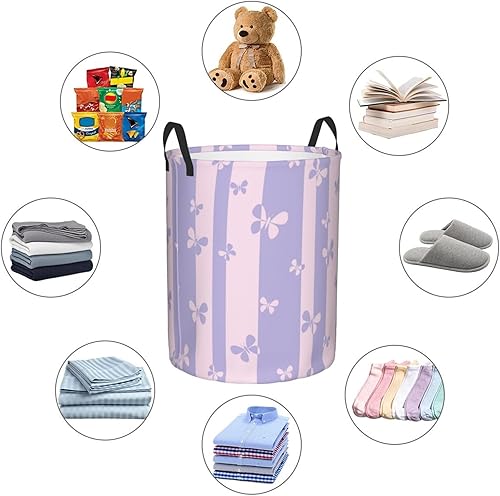 Miniatura 6 de Cesta de lavandería plegable grande con asas, cesta de almacenamiento redonda de fácil transporte, canasta de ropa sucia, cesta de manta para