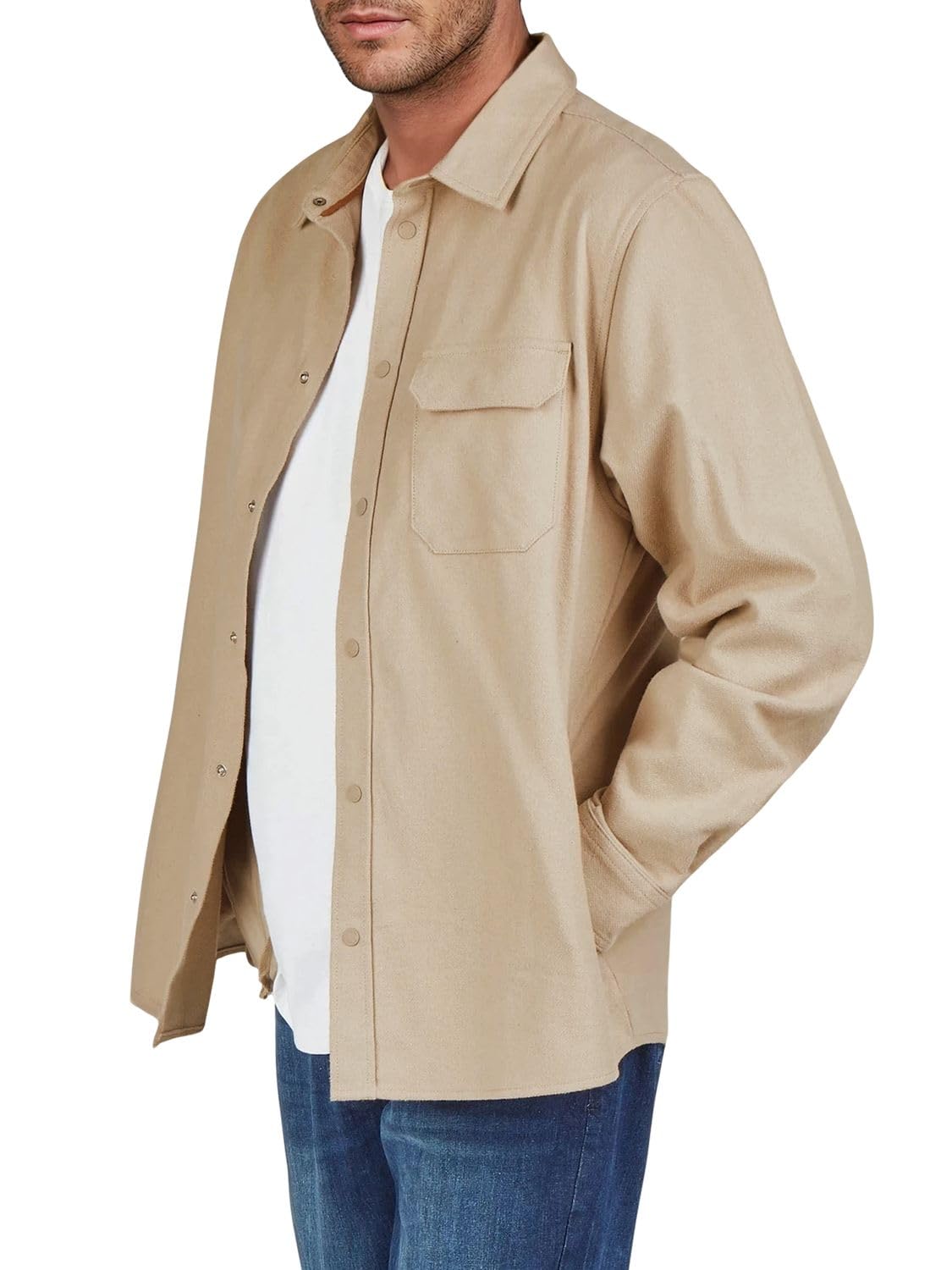 riverso Overshirt Herren Langarm Hemd Regular Fit RIVVincent Flanellhemd Kariert Einfarbig Baumwolle Schwarz Beige Weiß S M L XL XXL 3XL 4XL 5XL