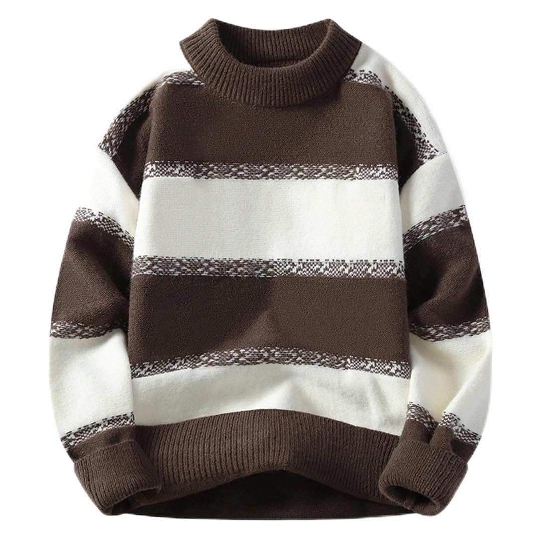 Maglione da uomo a maniche lunghe a righe Harajuku natalizio morbido e caldo