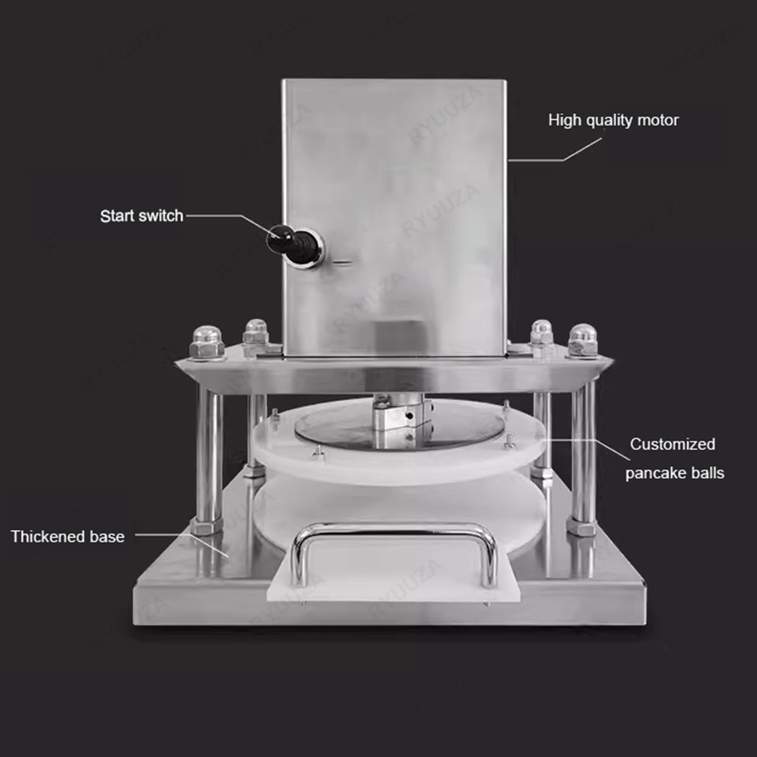 Pizza Dough Press Machine, Press de Pizza de Masa pequeña Comercial, máquina de Prensa de Tortilla de Acero Inoxidable eléctrico para Pizza, Pastel, Tortillas, Pasteles