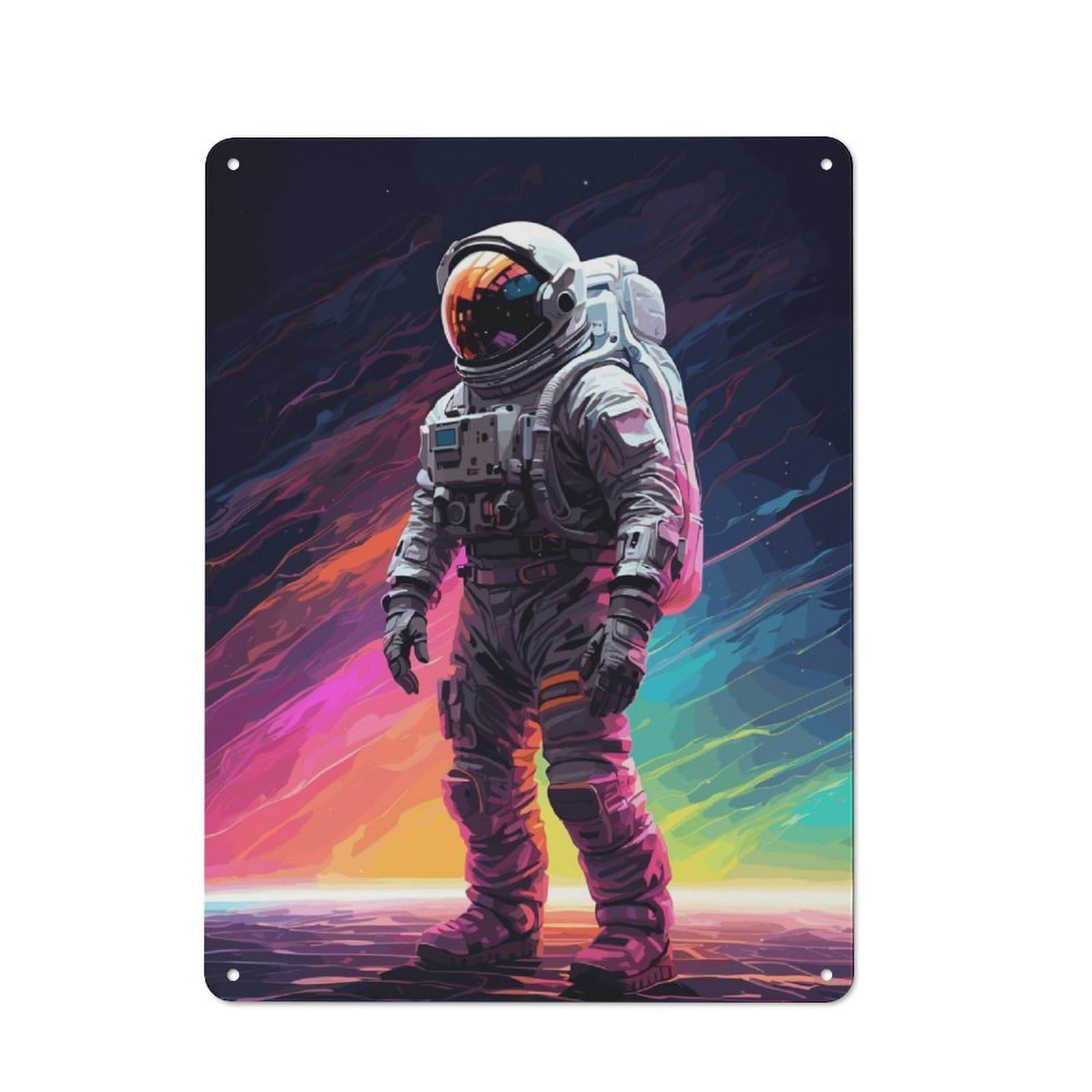 Junmoney Astronaut In Space Metal Gift Sign 40X30cm, Decorative Room Wall Plaque For Bedroom, Kitchen, Office Or Living Room