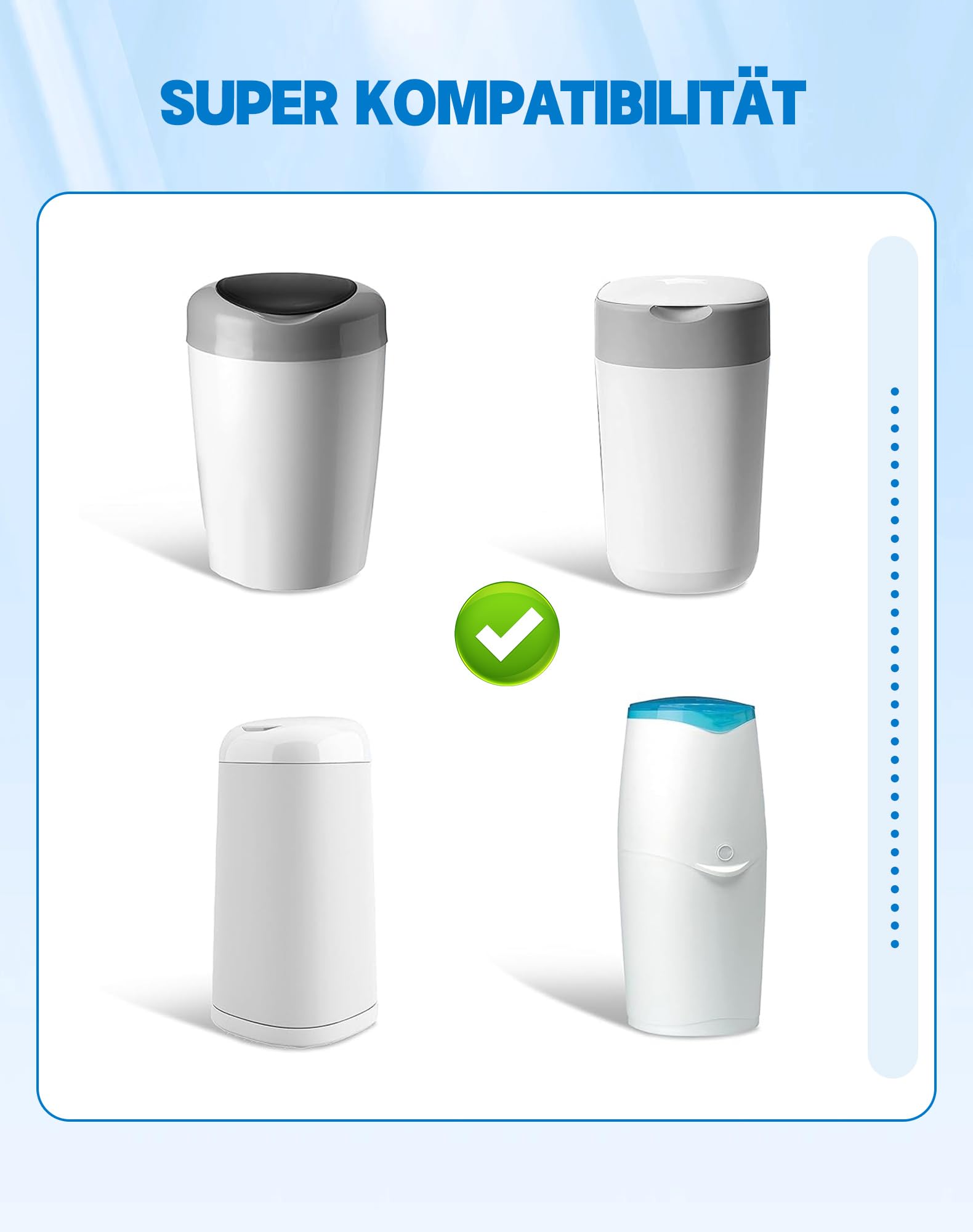 NETONDA 9er Nachfüllkassetten Windeleimer Nachfüllfolie Katzeneimer Geruchsdicht Nachfüllbeutel kompatibel mit Spross DressUpXL ClassicXL Nachfüllfolie für LitterLocker LittyCat LitterGenie