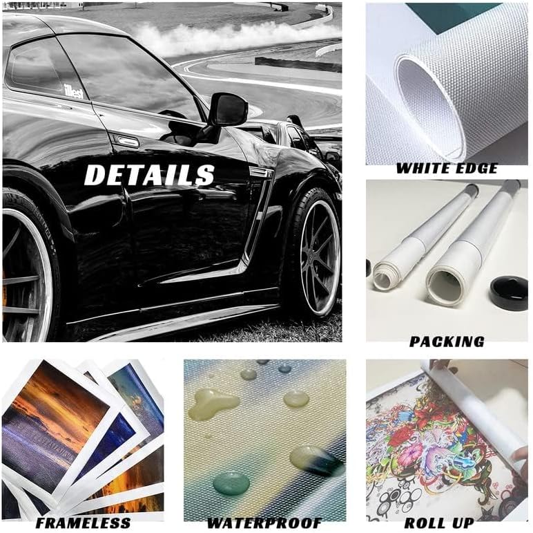 Miniatura 6 de GTR - Póster de automóvil deportivo de 5 piezas, arte de pared para hombres, oficina, dormitorio, sala de estar, decoración de regalo para niños