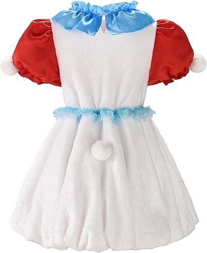 Miniatura 2 de ReliBeauty Disfraz de Pascua de conejo blanco, disfraz de conejo para niñas con orejas de conejo, diadema color blanco