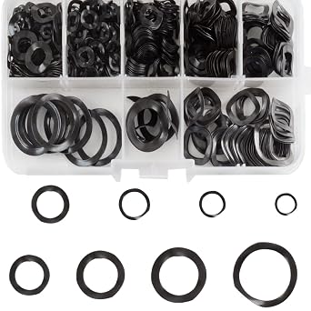 550 Pcs Carbon Steel Spring Wave Washer Gasket Assortment Kit, 8 Sizes Wave Gasket Assortment Kits- M3 M4 M5 M6 M8 M10 M12 M16