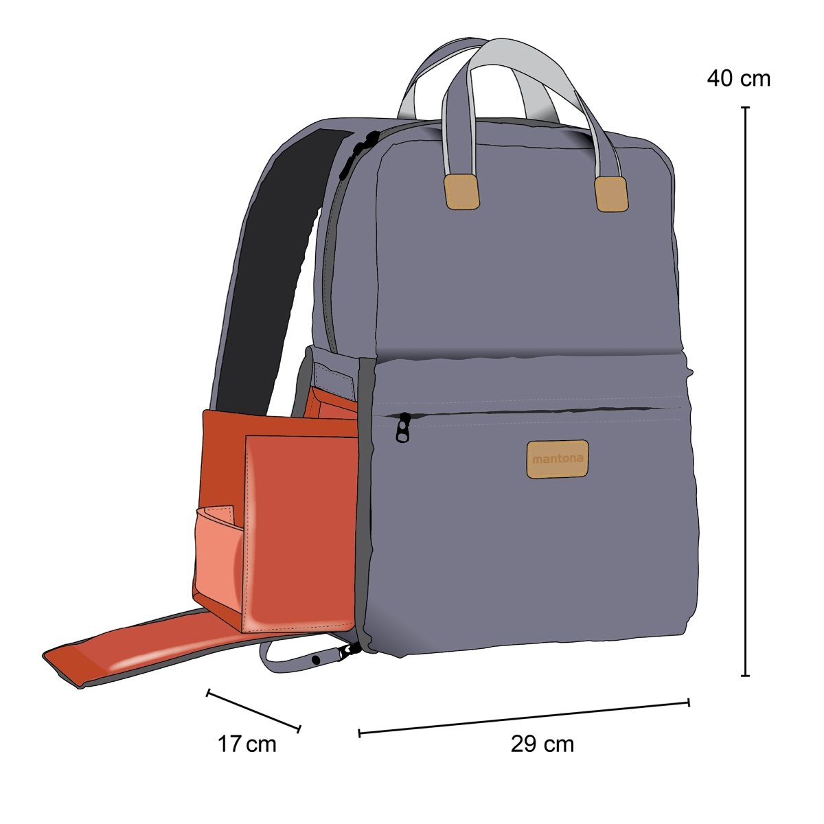 Mantona Urban Companion Fotorucksack und Tasche, anthrazit, 450mm