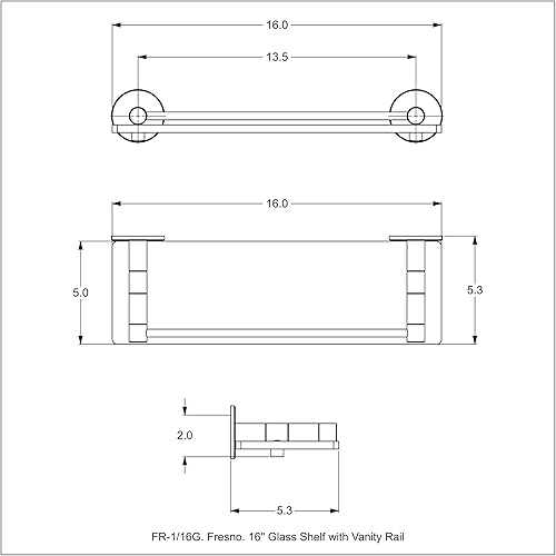 Miniatura 3 de Allied Brass FR-122G Fresno Collection - Estante de cristal de 22 pulgadas, color negro mate