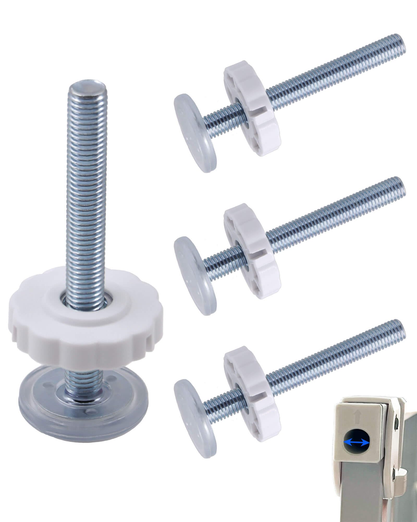 Flauzmann M10 Baby Gate Spindle Rods 4-Pack, Fits 10mm Holes Only, Not for M8, (10mm / 3/8") Extra Long 3.94" Replacement Parts for Pressure Mounted &