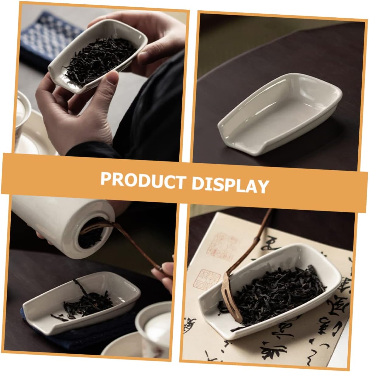 SOLUSTRE Tea Is Divided into Tea Utensils Loose Leaf Tea Multifunctional Household Tea Scoop Spoon Shape Household Tea Shovel Porcelain Small Tea Scoop for Loose Tea Scoops White Ceramics