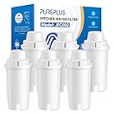 PUREPLUS NSF Certified Pitcher Water Filter, Replacement for Brita® Pitchers and Dispensers, Compatible with standard Mavea® 107007, Classic 35557, OB03, and more (Pack Of 6)