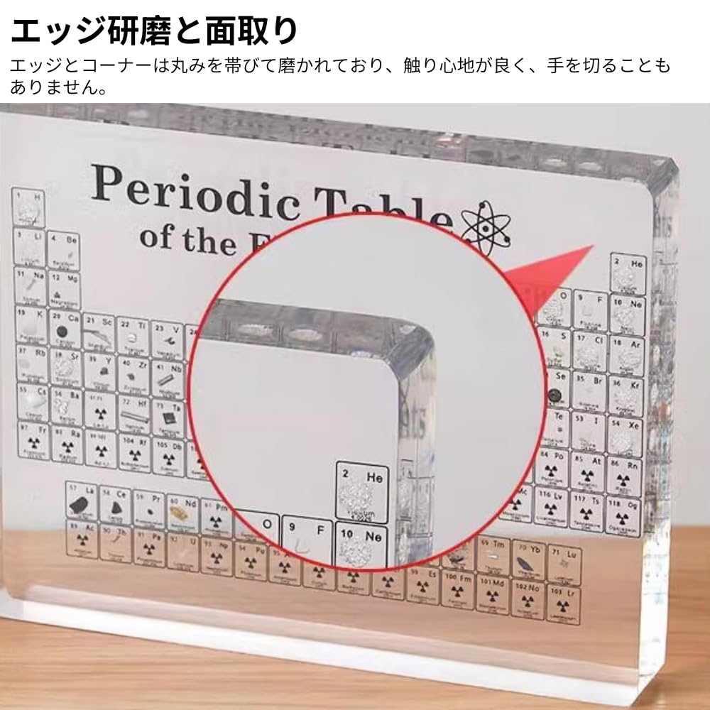 Amazon | NIGOE元素周期表 83種実物元素標本 元素実物埋め込み アクリル 透明 卓上 学習ツール 木製LEDベース付き インテリア  おしゃれ 化学勉強用 学用品 工芸品 プレゼント机 学校 オフィス 化学愛好者用 (ランプ付き) | 化学 | おもちゃ DancJulie元素周期表  83 種実物 ..., image size:1000x1000