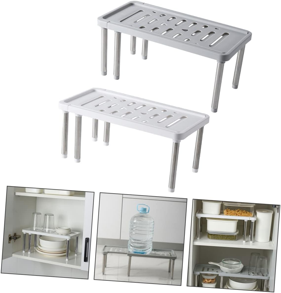 2pcs Retractable Storage Rack for Kitchen Utensils Multi Function Draining Shelf Organizer for Tidy Sink and Cabinet and Design