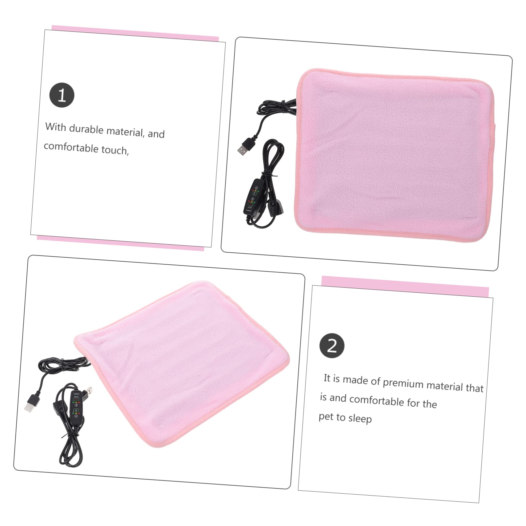 2pezzi Tappetino Riscaldante USB per Rettili e Tartarughe con Controllo Temperatura Panno Multifunzionale per Animali Domestici per Inverno e Comfort Ottimale