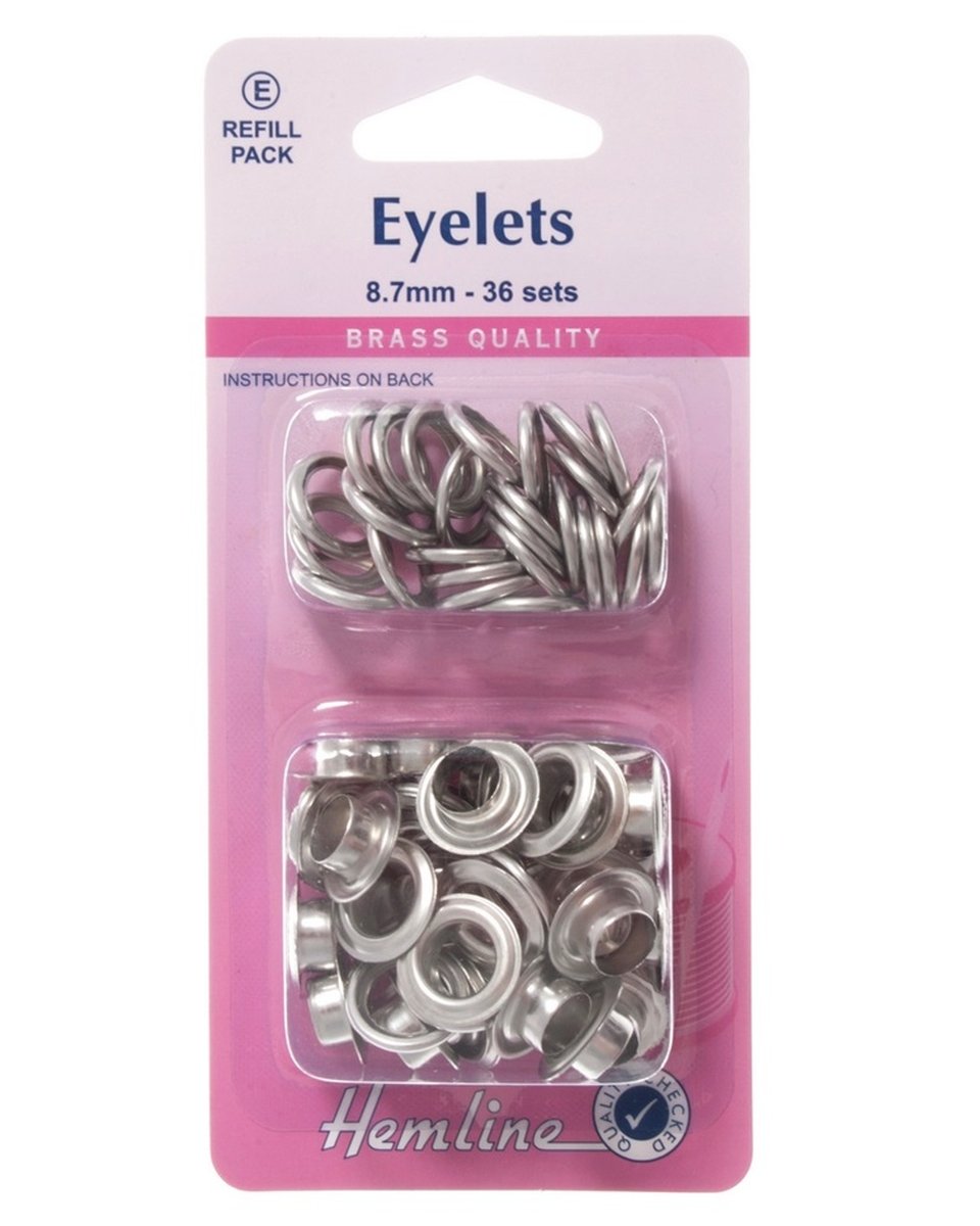 Hemline Silver Eyelets : 8.7Mm, Nickle