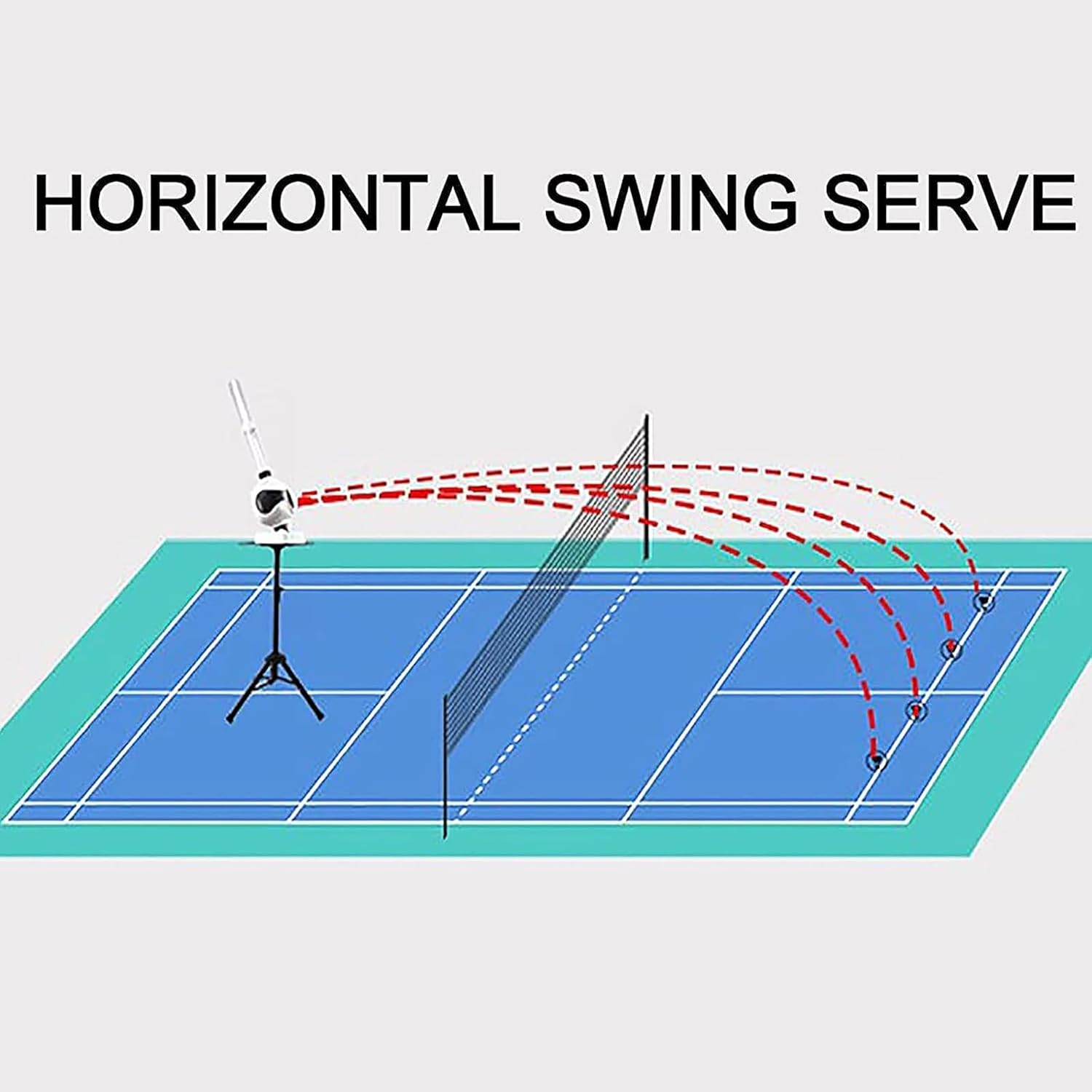 Badminton Serving Machine, Automatic Badminton Trainer with Remote Control & Bracket, 50 Ball Capacity(Does Not Contain), Fixed-Point Serve, Tee Distance/Speed Adjustable, for Outdoor Sports