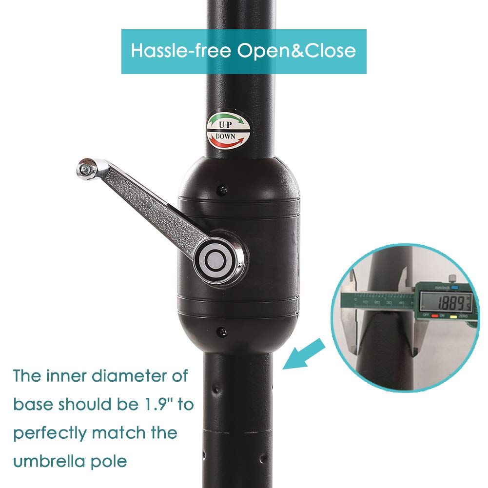 Amazon Com Superjare 14 Ft Outdoor Patio Umbrella With 1 89 Inches Pole Caliber Extra Large Double Sided Design With Crank Polyester Fabric Beige Garden Outdoor