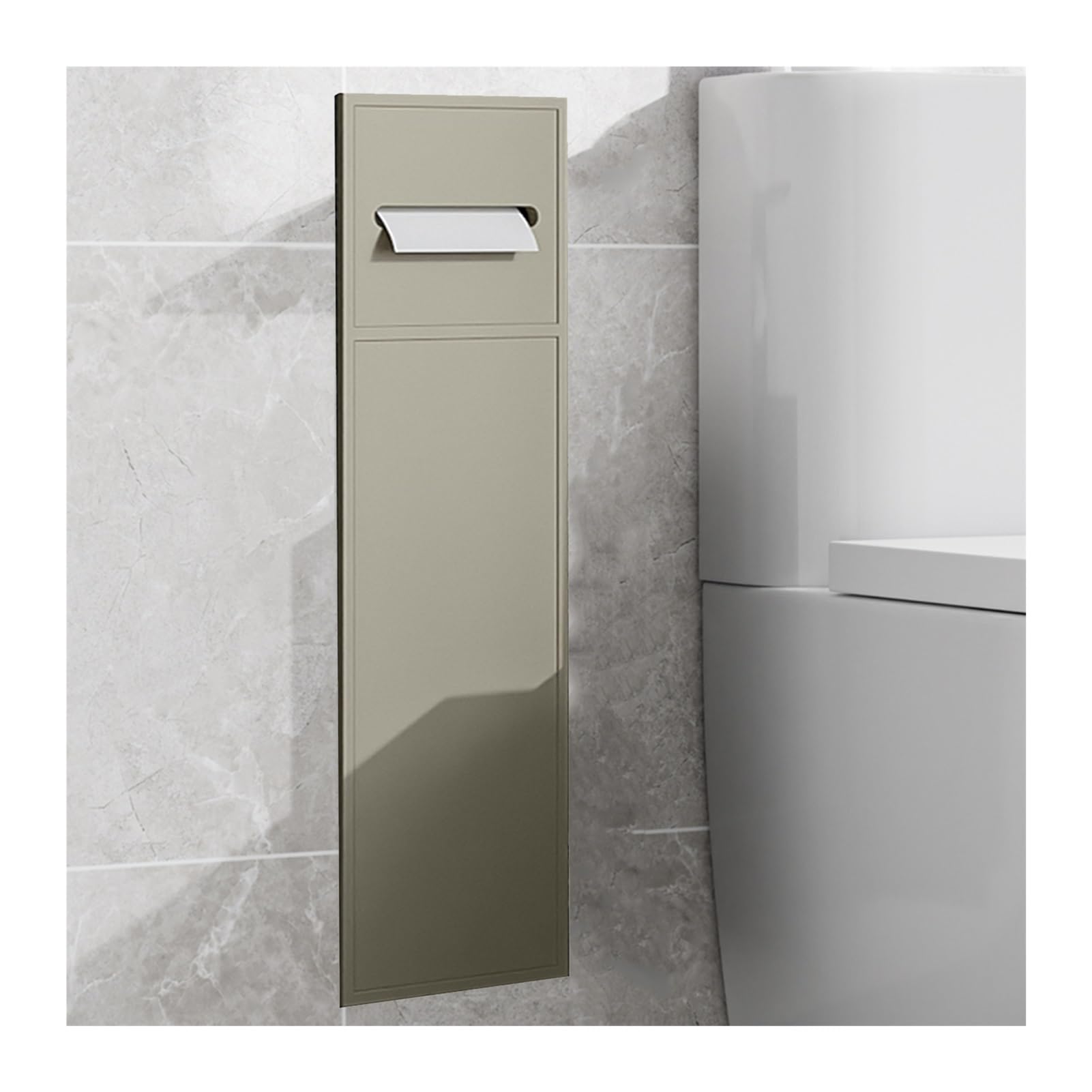 LCANALLYMS Recessed toilet paper holder, Stainless Steel Shower Shelf Toilet Paper And Brush Storage Multicolor 200x660x140mm(Tea Apricot Color)