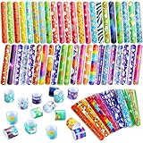 JOYIN 288 Pcs Valentine Slap Bracelets for Kids, Bulk Wristbands with Animals, Friendship, Heart, Galaxy, Party Favors, Classroom Prizes Birthday Exchanging Gifts, Goodie Bag Stuffers