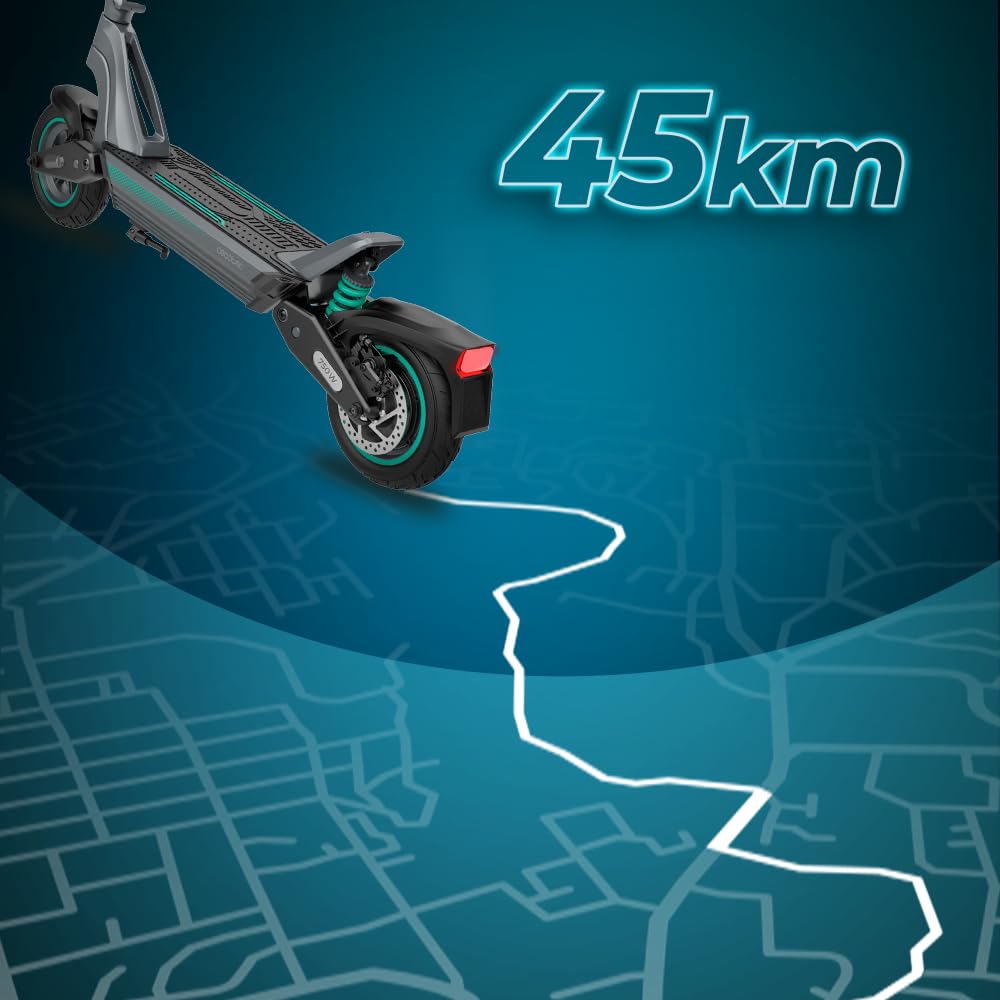 Cecotec Patinete eléctrico Bongo Serie Y45, Motor 750 W (350 W Nominal), Autonomía de 45 km, Tracción Trasera, Ruedas 10", e-ABS, Doble suspensión, Homologado según normativa española.