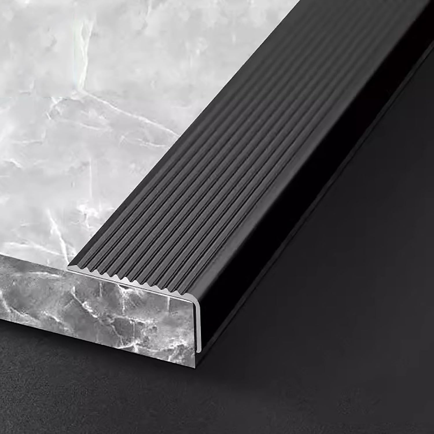 Metal Anti-Slip Nosing Strip - 4cm Wide (1.6in) x 45in (114cm), Ideal for Kindergartens and Restaurants, Enhanced Safety for High-Traffic Areas, Durable and Slip-Resistant.