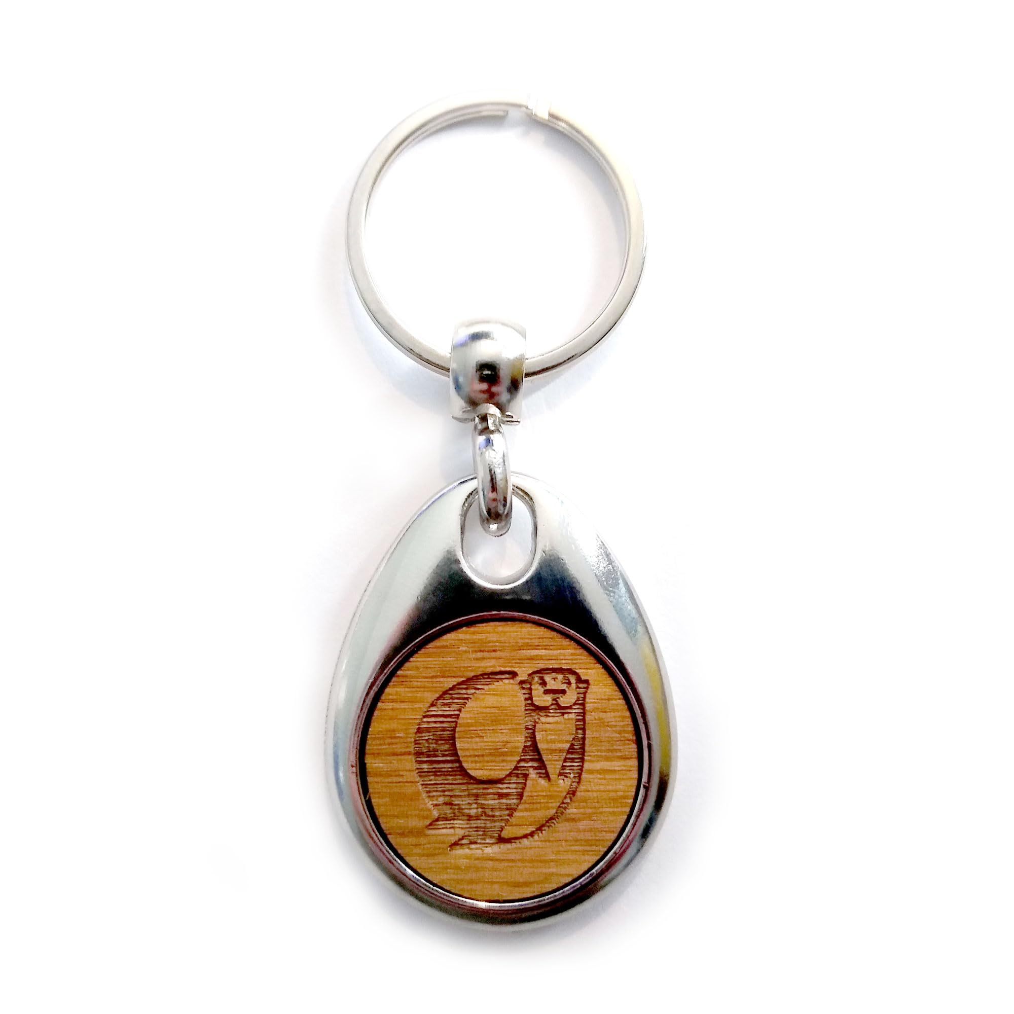 Jorvik Wood Otter Design Wooden Keyring with Gift Box.