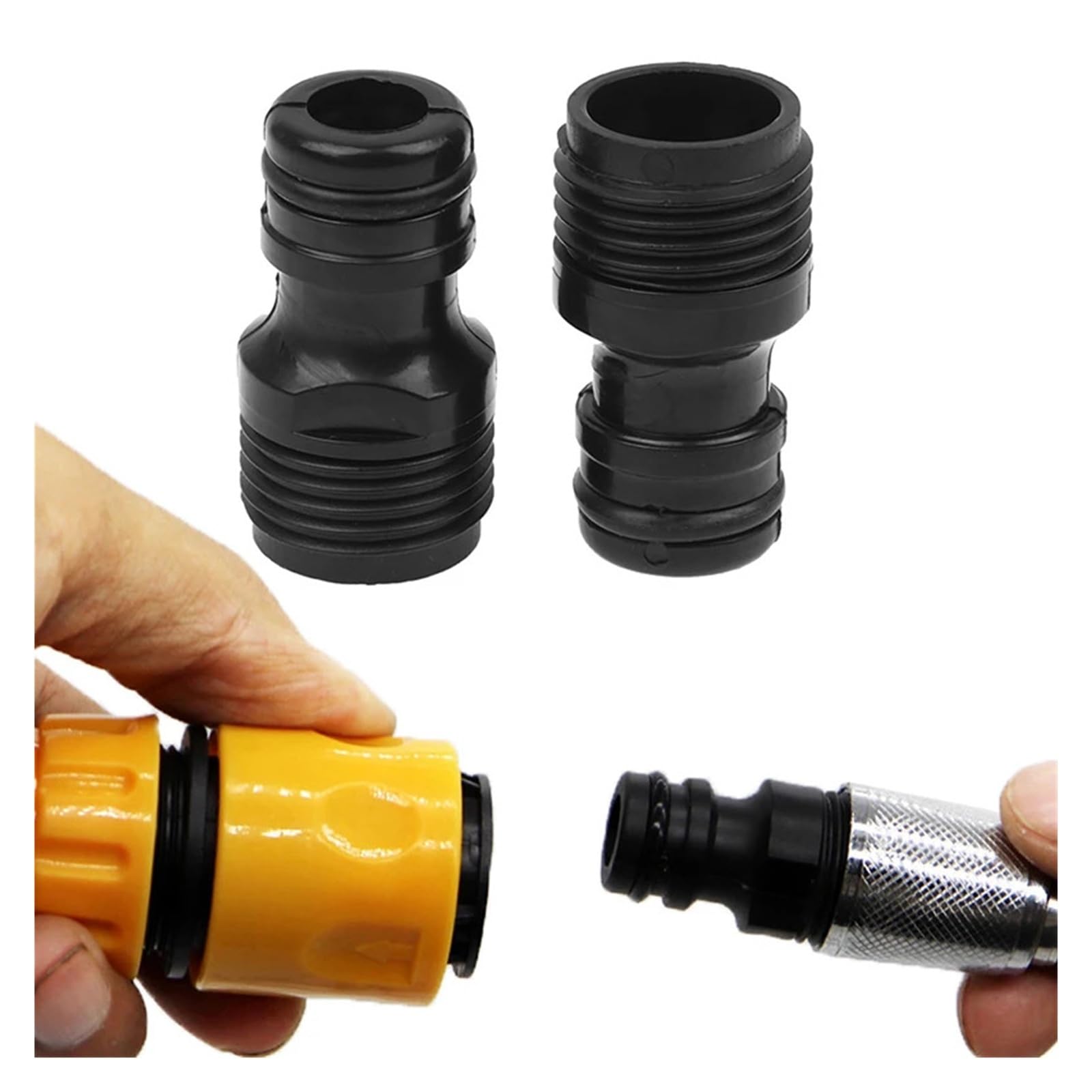Adattatore per rubinetto filettato da 1/2" per tubo da giardino, raccordo rapido per sistema di irrigazione, set da 2 pezzi, durevole e facile da installare