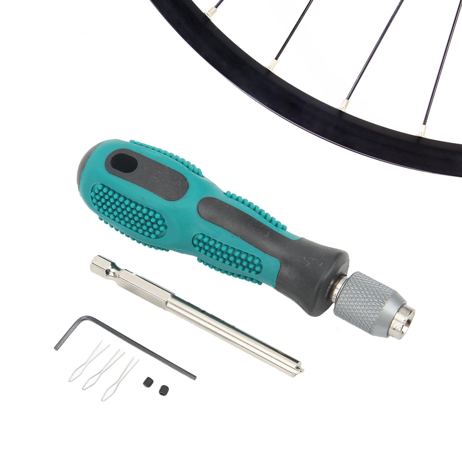 HERCHR Bike Spoke Nipple Screwdriver Bike Nipple Driver Tool Wheel Spoke Nipple Connection Tool for MTB, Road Mountain Bike Spoke Nipple Insertion Driver Bike Rim Spoke Screwdriver with Handle