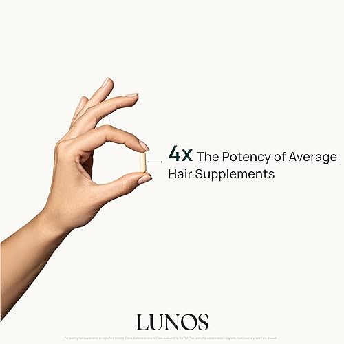 Miniatura 3 de Lunos Suplementos para el crecimiento del cabello  Fórmula de 17 ingredientes con biotina, palma enana americana y colágeno marino  Productos para