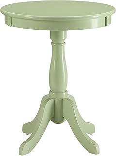 Acme Alger Wooden Round End Table in Light Green