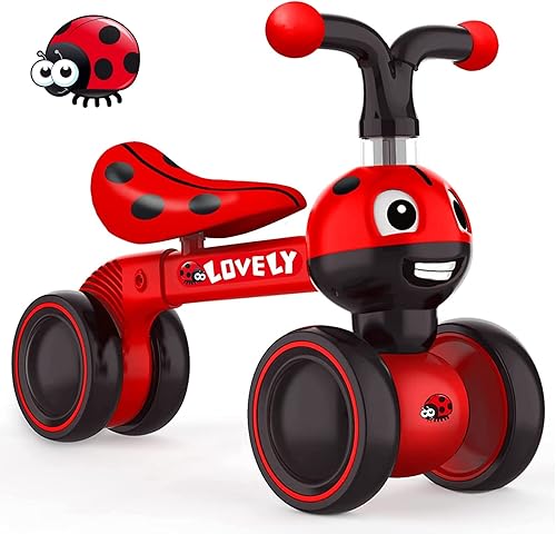 XPIY Bicicletas de equilibrio para bebés de 10 a 36 meses sin pedal bicicleta infantil de 4 ruedas con asiento suave y ruedas silenciosas regalo de