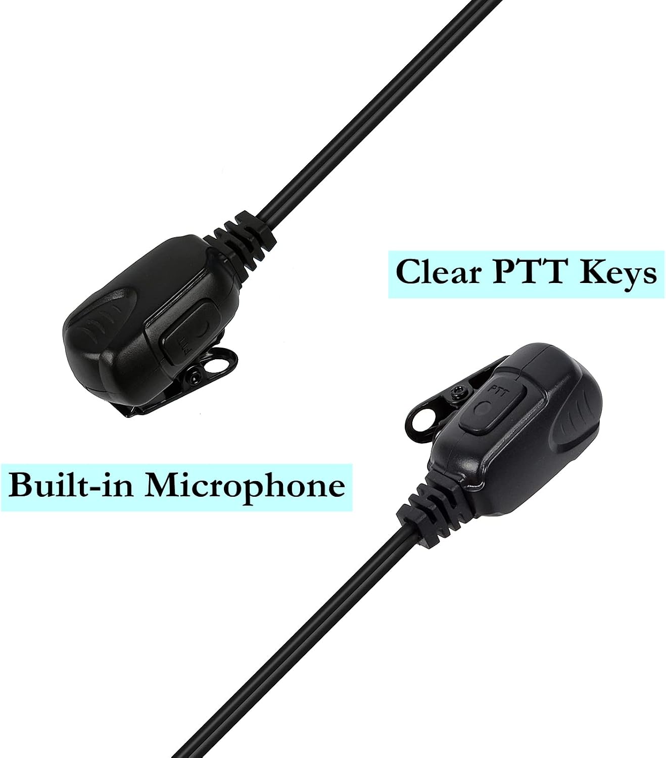 HYS G Shape Radio Earpiece 2 Pin Ear Piece with mic Compatible for Kenwood Baofeng UV5R Walkie Talkie - Image 5