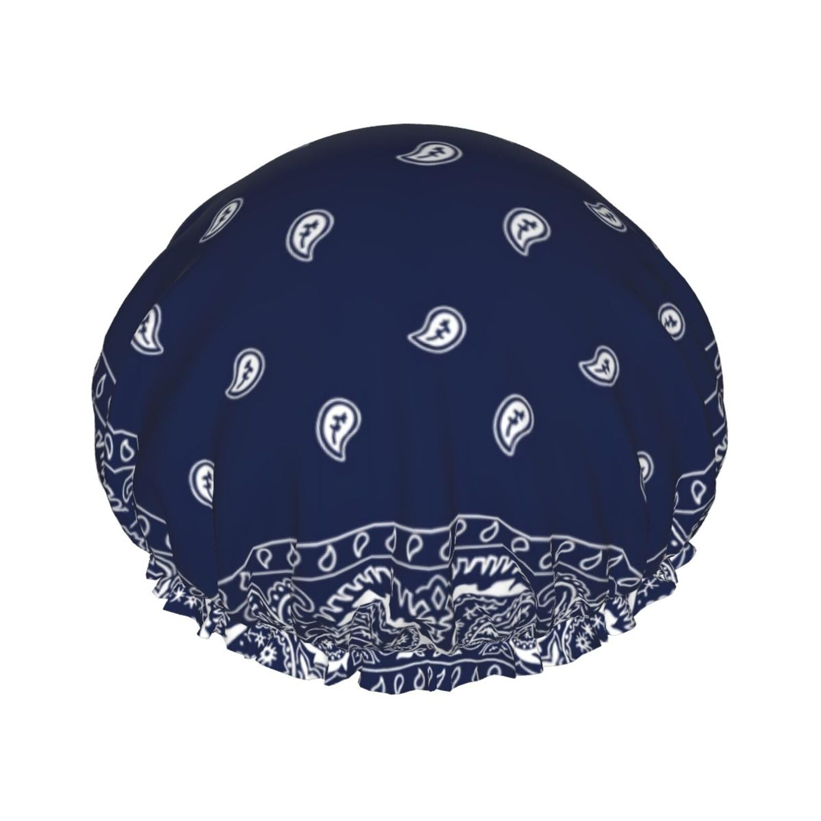 Bonnet de douche étanche et réglable bleu marine pour protéger vos cheveux au spa