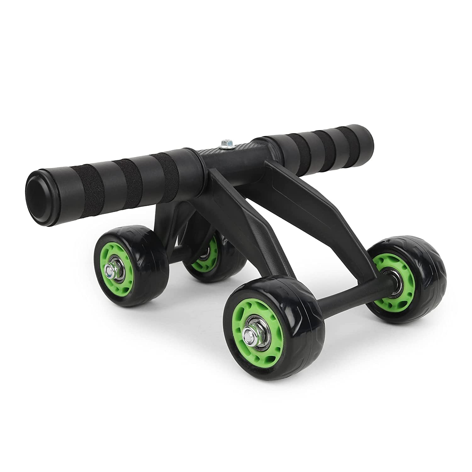 4 Roller Exercise Wheel Anti Skid Double Wheel Total Body AB Roller Exercise for Abdominal Stomach Exercise Training with Knee Mat Steel Handle for Unisex Men and Women - Multi Color.-picture-40