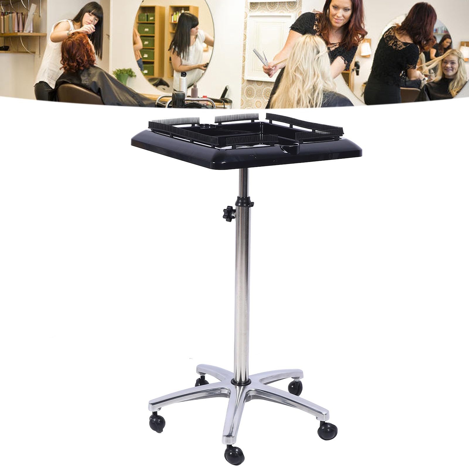 Generic Carro de Extensión de Cabello para Salón, Carrito con Bandeja Rodante, Multifuncional, Móvil, de Acero Resistente, para Estilista Profesional, ABS