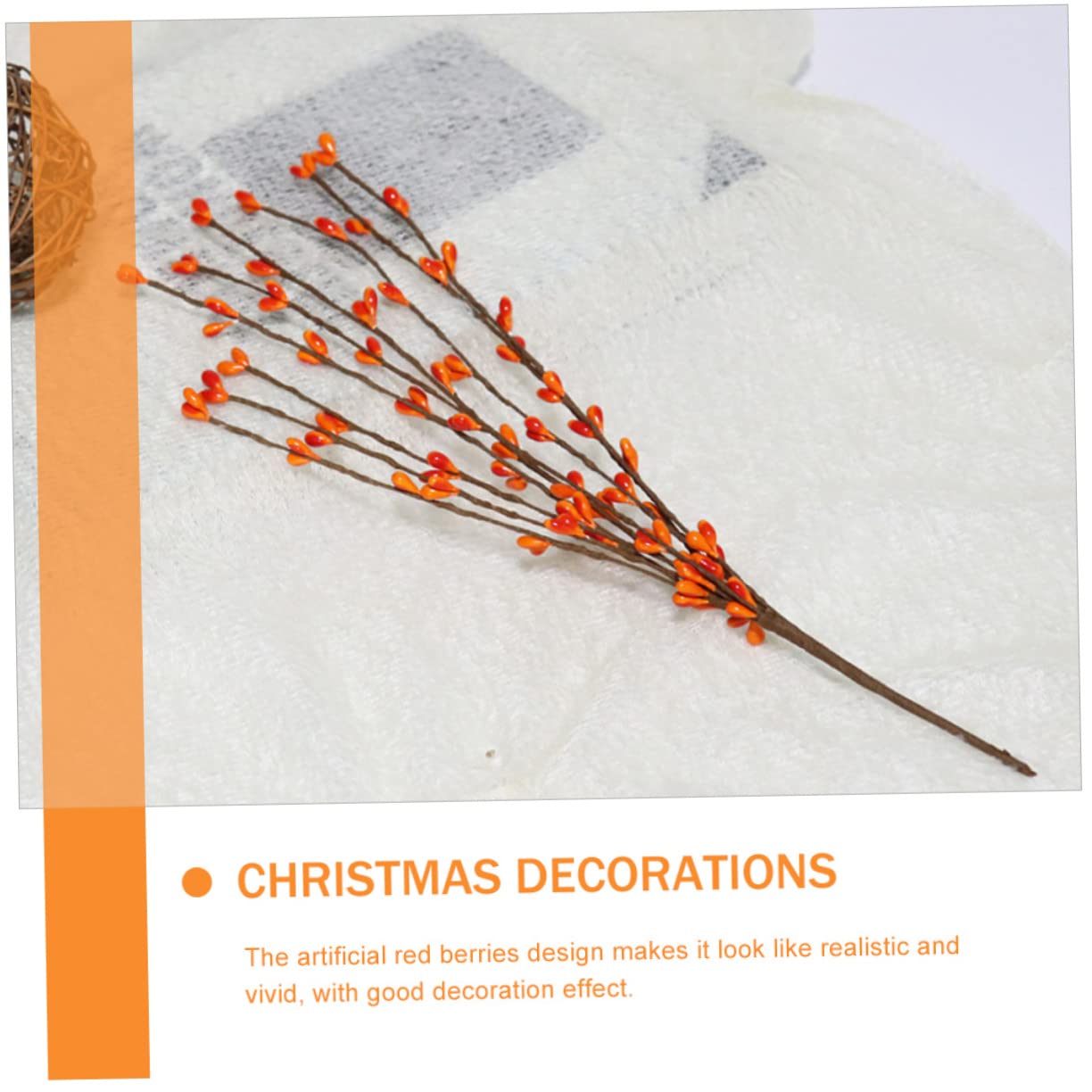 Alipis 3 Sätze Künstlicher Beerenzweig Künstliche Baumpflücker Künstliche Beerenzweige Weihnachtsdeko Artificial Plant Rote Beerenpflücker Künstliche Pflanzen Plastik Orange 5 Stück * 3