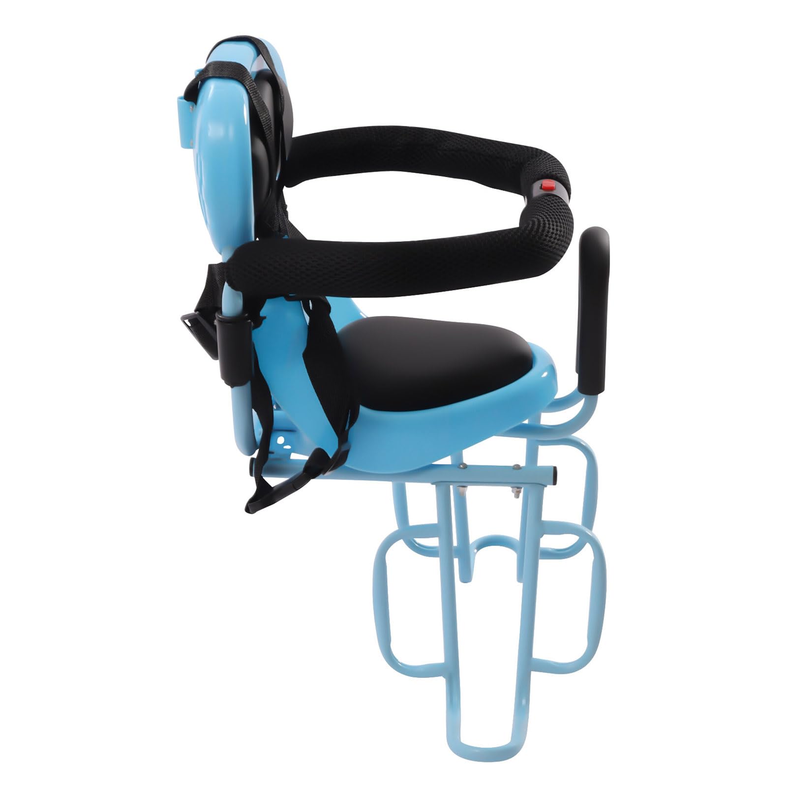 Seggiolino posteriore per bicicletta con imbottitura in schiuma, con parapetto di protezione rimovibile e cintura a 4 punti, resistente con poggiapiedi, per bambini da 6 mesi a 6 anni