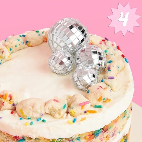 xo, Fetti Disco Ball Mini Cake Topper - 4 Pieces | Eras Birthday Supplies, Bday Cake Decoration, Last Disco Bachelorette Party