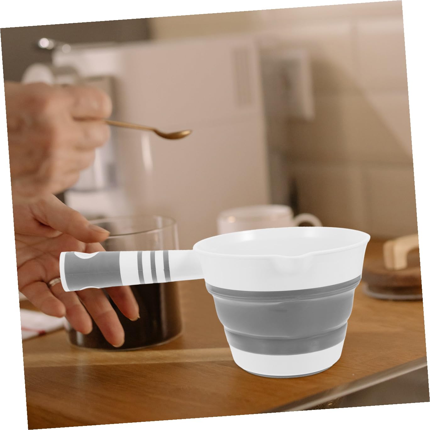 3piezas Cucharón De Agua Plegable De Plástico Para Cocina Utensilio Multifuncional Colgante Para Servir Sopas y Líquidos Capacidad y Almacenamiento Fácil