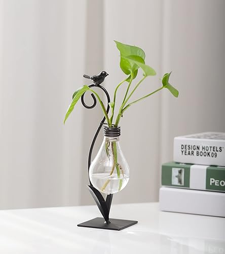 Miniatura 4 de Joyathome Terrario de plantas, jarrones hidropónicos para plantas, macetas de escritorio estaciones de propagación para decoración del hogar,