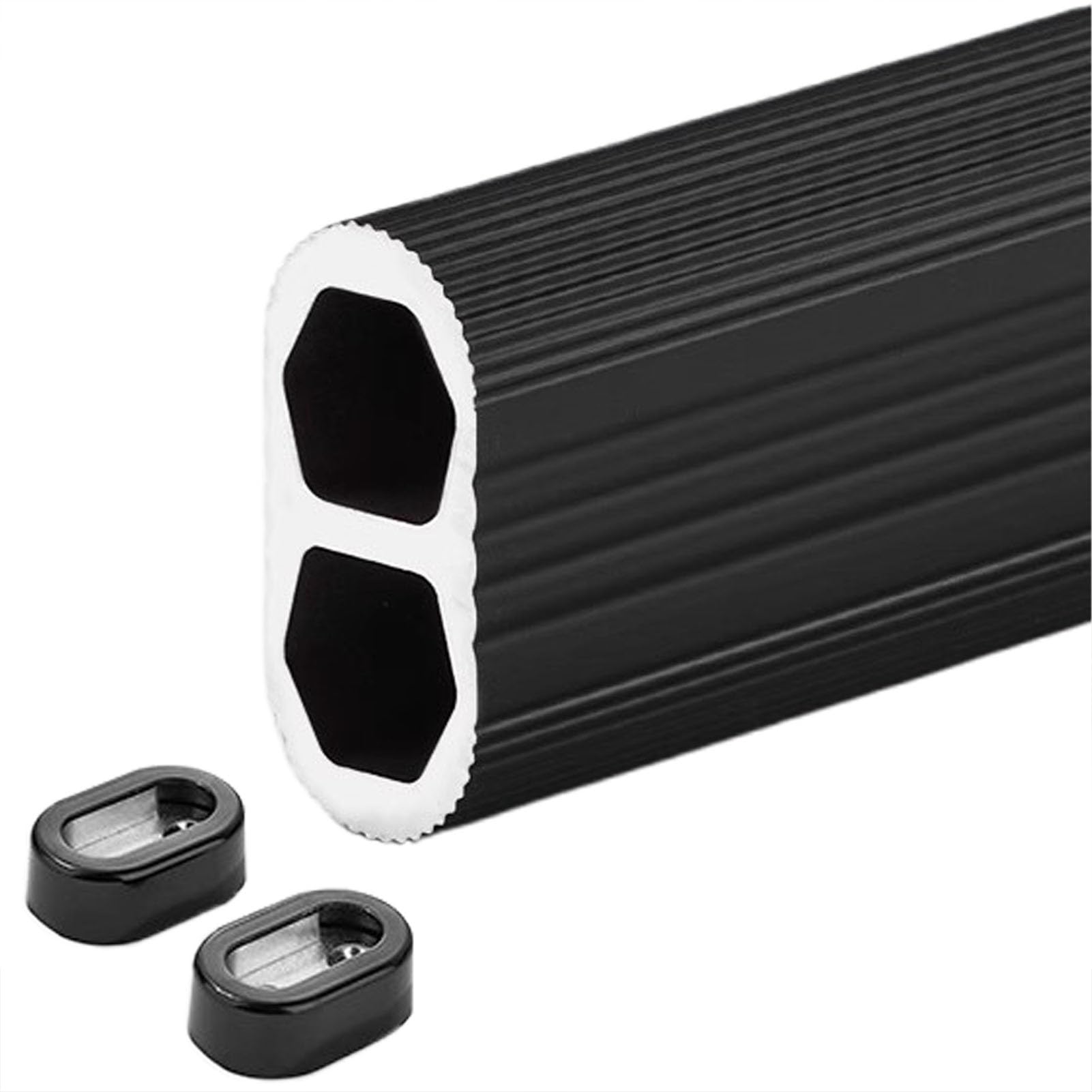 Closet Rod Thick Closet Clothes Rod Holder, 67 60 59 48 36 32 30 24 18 12 Inch Metal Hanger Pole Support, Heavy Duty Wardrobes Rail Brackets for Clothing Store(Black,80cm(31 1/2