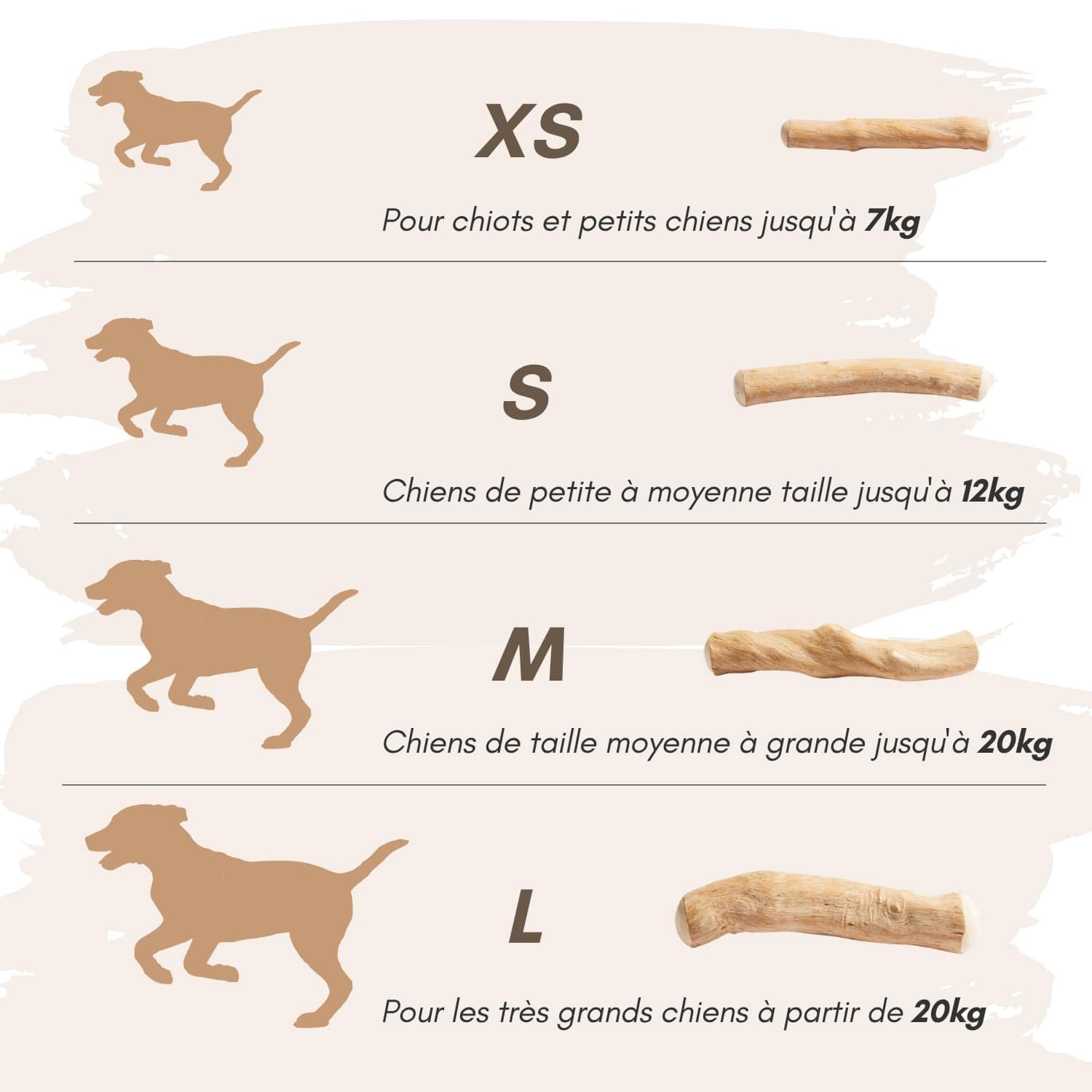 Supravit Os à Naturel en Bois de café pour Chiots XS | Plus qu'un bâton – Jouet à mâcher passionnant pour Chiot & activité Durable | Bâton à mâcher en Bois pour Chiots